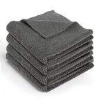 Auto Hub 340 gsm Microfiber Cloth for Car - Edgless & Dual Sided Microfiber Cloth - Lint & Streak Free Car Cleaning Cloth - Multipurpose Car Wash Cloth for interior & exterior - 4pc, 40x40 cm- Grey