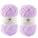 NESTNHAVEN, Wool, Plush & Cuddly, Chenille Yarn Supersoft Hand Knitting Wool Ball, (1 Ball/100 Gram Each) Ball Suitable for Craft, Babywear, Baby Blankets, 5 Bulky, Shade no - NNHB010 (Lilac (Purple), Set of 2)