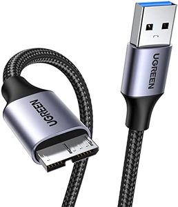 UGREEN Micro USB 3.0 Cable Nylon Braided USB 3.0 A Male to Micro B External Hard Drive Cord 5Gbps Data Sync and Charging Cable Compatible with Galaxy S5, Note 3, WD Camera, Hard Drive, and More 1M