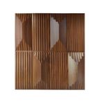 ELEVATE INTERIOR 3D Wall Panels Wood Color Pyramid PVC Wall Panels for Home, Living Room, cafes (50x50 cm) (Cover Area 2.7 feet) (1)