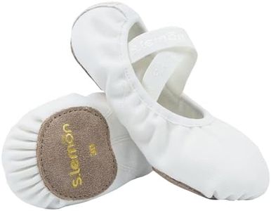 s.lemon Zapatos de Ballet, Elástico Canvas Suela Partida Danza Zapatos de Bailarina de Ballet para Niñas Mujeres Hombre Blanco 41