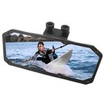 Funnywhale Boat Mirror,4"x11" Marine Mirror for Ski Boats Pontoon Boat Water Sport Wakeboarding Surfing with 0.4"-1.15" Windshield Frames