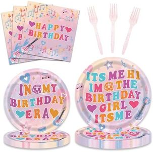 96 Pieces Its Me Hi Im The Birthday Girl Its Me Tableware Set In My Birthday Era Birthday Party Supplies Happy Birthday Plates Napkins Forks for 24 Guests