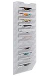 EasyPAG 12 Tier A4 Mesh in Tray Wall Pocket File Holder Mail Organiser Magazine Storage Rack,White