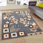 Luxurious Carpets Most Demanded Rectangular Elegant Modern Floral Carpet For Living Room, Bedroom And Hall (150X210 Cm) 5 X 7 Feet Color Multi