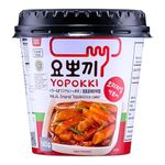 Young Poong Yopokki Tteokbokki Cup Traditional Korean Topokki Ddukbokgi Instant Rice Cake Stick Snack (Pack 4, Halal Original 140g)
