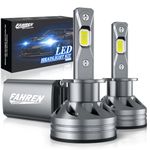 Fahren H1 LED Headlight Bulb, 60W 10000 Lumens Super Bright LED Headlights Conversion Kit 6500K Cool White IP68 Waterproof, Pack of 2