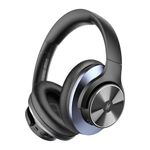OneOdio Focus A10 - Hybrid Active Noise Cancelling Headphones, Wireless Over-Ear Headphones with 62H Playtime, Fast Charging, Hi-Res Audio, Clear Calls, Bluetooth & Wired Mode for Travel Work (Black)
