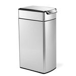 simplehuman CW2016 40L Slim Touch-Bar Kitchen Bin, Easy Open Touch-Bar, Stay-Open Lid, Inner Bucket, Space-Efficient Hinge, Fingerprint-Proof, Brushed Stainless Steel