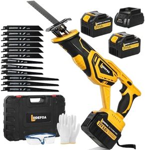 Reciprocating Saw Cordless, 21V Brushless Reciprocating Saw with 2x6.0Ah Batteries, Electric Portable Sierra Recíproca with 12 Blade, 0-3500 RPM Cordless saw for Woods,Plastic,Metal,Brick Cutting