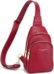 INICAT Crossbody Sling Bags Fanny Packs Purses Chest Bag for Women(Yak Leather Red)