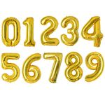 ULSTAR Foil Balloons Number 0-9 40inch Mylar Balloons Metallic Tinsel Foil Fringe Curtains 3.2ft x 6.6ft Backdrop for Birthday, Anniversary, Celebration or Any Party Decorations (Gold - 6)