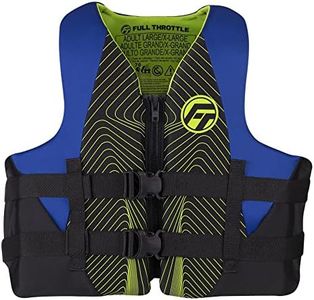 Full Throttle Adult Rapid Dry Neoprene Life Jacket, Blue, L/XL