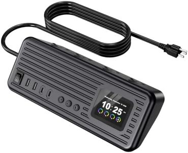 Fousdou Smart Surge Strip w/Control Switches 4AC 4USB A+C 5FT Cord Black