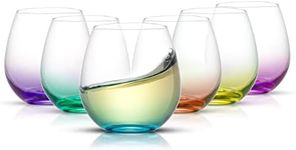 JoyJolt HUE Stemless Wine Glass Set