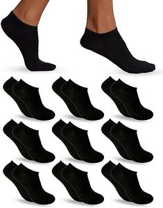 POPYS 9 Pares Calcetines cortos para Mujer y hombre - calcetines tobillero unisex (40-46, Negro invisible)