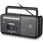 Gelielim Cassette Tape Player Bluetooth Boombox, Cassette Player AM/FM/SW Radio Stereo, Tape Player/Recorder with Big Speaker and Earphone Jack, USB/TF Card Player, AC Powered or Battery Operated