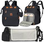 XTGVZ large diaper bag backpack，baby bag with changing station for Boys Girls，Multifunctional Diaper Bag, Black, Classic