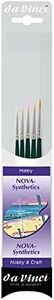 da Vinci Watercolor Series 4237-5 Brush Miniature Set - Nova Synthetics Multi-Media Mini Rounds - Contains Series 1570 Sizes 10/0, 5/0, 3/0, 0, & 2 - Made in Germany