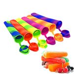 Bangp Silicone Popsicle Moulds with Attached Lids - 6 Pack Kitchen Ice Pop Moulds, Flexible & Durable - Reusable - Easy Clean, Multicolored ice Lollies for Your Kids (Colorful)