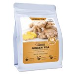 FullChea- Ginger Tea Bags, 50 Teabags, 2g/bag - Premium Ginger Root Tea Bag - Warm & Spicy - Non-GMO - Caffeine-free