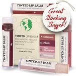 Tinted Lip Balm by Earth’s Daughter Stocking Stuffers – 4 Pack of Assorted Colors – Beeswax, Coconut Oil, Cocoa Butter, Vitamin E – Moisturize and Beautify – Paraben Free