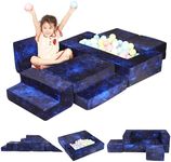 MOMCAYWEX 5pcs Kids Play Couch for Toddler, Nugget Couch for Toddlers, Imaginative Kids Couch Play Set, Dark Blue Universe