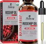 Kanzy Rosehip Oil for Face 120ml Rosehip Oil Organic Cold Pressed Rose Hip Oil for Face 100% Pure Vegan Cruelty Free for Skin, Hair, Nails, and Body for Nourishment, Dryness, Fine lines and Scars