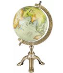LINE WOOD™ - Antique Brass Educational World Globe Map Rotating Globe Political Globe Home Decor/Office Globe/For Kids & Students (12 Inch - Green)