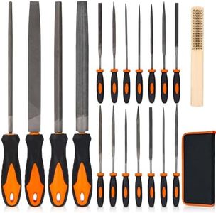 Yulado File Set, 20 Piece Needle Files, Diamond Files with Storage Bag, Workshop File Flat Blunt, Key Files, High-Quality File Set Metal for Wood Metal Plastic DIY