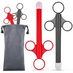 [2 Pack+Storage Bag]lube applicator for Women,Men,Precision Female Lubricant Tube applicator with [10ml Precision Markings][Easy use/Clean][Reusable][Silicone][no Disposable]