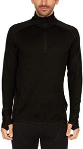 Minus33-100% Merino Wool - Isolation Men’s Midweight Quarter Zip - Warm Pullover - Outdoor Recreation Sweater - No Itch Renewable Fabric - Black - Small