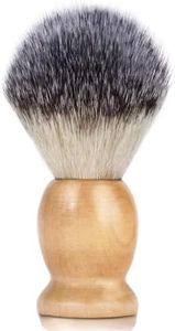 Bassion Shaving Brush for Men Wet Shave Using Shaving Cream & Soap, Wood Handle Hair Salon Shave Brush for Safety Shaving Razor, Straight Razor, Father's Day Gifts for Him Dad Boyfriend (Brown)