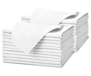 Avalon Kitchen Cloth Napkins Pack of 24 - White Napkin 17x17 Inches Linen Napkins - 100% Polyester Dinner Napkins Durable, Soft and Absorbent with Hemmed Edges Ideal for Parties and Wedding