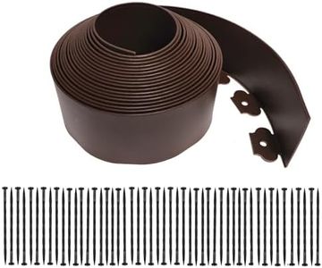Landscape Edging Kit,40FT Plastic No Dig Garden Edging with 50 Stakes,4.5 Inch Tall Lawn Edging for Yard,Lawn,Flower Gardens Border (40FT, Brown)