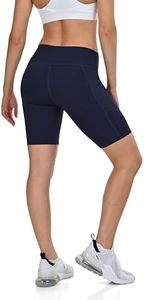 TCA Shorts de Yoga Taille Haute pour Femmes – Shorts de Cyclisme Ultra Doux avec Contrôle du Ventre et 2 Poches Latérales Ouvertes pour la Course, la Gym et l'Entraînement - Navy Blazer, M