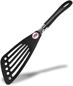 Seki Japan Left Handed Nylon Egg Spatula Fish Spatula Cookware - Slotted Turner Egg Flipper Utensils 12” Left-Handed Black