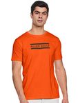 Allen Solly Men's Solid Regular Fit T-Shirt (ASKCQRGF805159_Orange M)