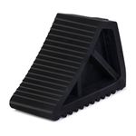 SHASALES Heavy Duty Solid Rubber Wheel Chock 3.5kgs Black (29cm x 18cm x 13cm) (4)
