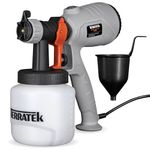 Terratek Paint Sprayer 350W, Electric HVLP Hand Held Fence Paint Sprayer, 3 Spray Patterns, Adjustable Valve, Ideal Garden Fence Sprayer for Walls, Furniture, Ceilings with 800ML Spray Gun Container