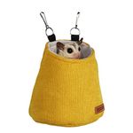 HardcorePet Sugar Glider Pouch for Cage, Sleeping Pouch Bag Warm Nest Bed for Sugar Glider Cage Accessories and Toys, Small Animals Cage Sleep Bag, Sack Swing Hanging Bed (Yellow)