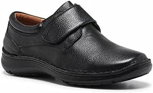 Hush Puppies Men's Bloke Leather Slip On Extra Wide Shoes, Black, Size UK 11