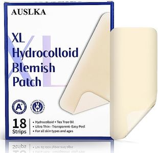 AUSLKA Large Blemish Patches XL -18 Strips - Hydrocolloid Patch for Covering Zits - Spot Stickers - Vegan and Cruelty for Face and Skin