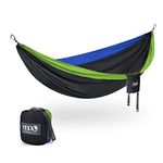 ENO, Eagles Nest Outfitters DoubleNest Lightweight Camping Hammock, 1 to 2 Person, Chartreuse/Black/Royal
