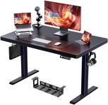 ErGear Whole Piece Standing Desk, 40x24 Inch Thick Adjustable Desk with 4 Height Memory, Electric Sit Stand Desk with Cable Management Tray, Ergonomic Desk for Home Office, Black, EGESD72B