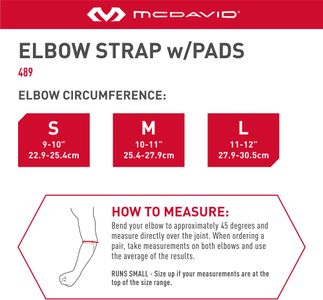 McDavid Tennis Elbow Support Strap – Targeted Pressure, Fits Left/Right