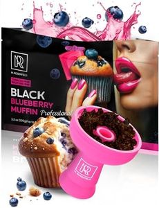 M. ROSENFELD Hookah Shisha Black Blueberry Muffin - Tea Leaves Herbal - 3.5 ounce 100 Gram - Hookah Flavors Nicotine Free & Nicotine Free Shisha with Organic Blueberry Muffin Shisha