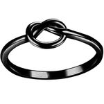 Kingray Jewelry Stainless Steel Love Knot Friendship Promise Ring Size 3-13 (Black, 13)