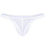 AM Zone Men's Polyester Spandex Thongs Brief Underwear (Pack of 1) (AM-ML-07122) White (X-Large)