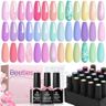 Beetles Pink Gel Nail Polish Set, 20 Color Macaron Colors Bright Pink Green Pastel Nail Polish Kit with Base Gel Glossy & Matte Top Coat Soak off Uv Nail Art Valentines Gifts for Women